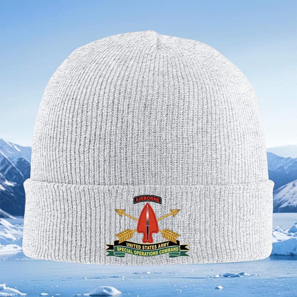Arrows Knife Airborne United States Army Men Women Unisex Knitted Hat Beanie Pullover Cap Winter Thermal Warm Christmas Outdoor