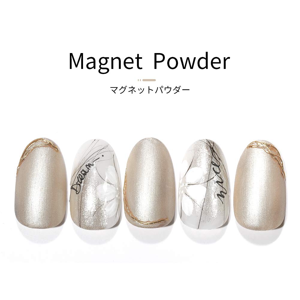 Gel Nail Magnetic Powder, Mirror Powder, Magnetic Nails, Mirror Nails, Cat Eye Powder, UVLED Compatible, 3 Colors [SilverGoldRose Gold]