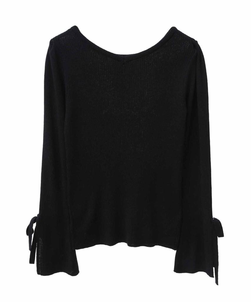 Son De Mode Washable Boat Neck Rib Knit Black Trente-Ant Sweater, Women's,