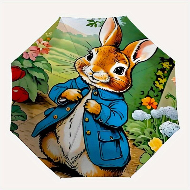 

Rabbit Peter Automatic Open/Close Umbrella Compact Travel Umbrella, 8 Rib Heavy Duty Construction, Ideal Gift, 185