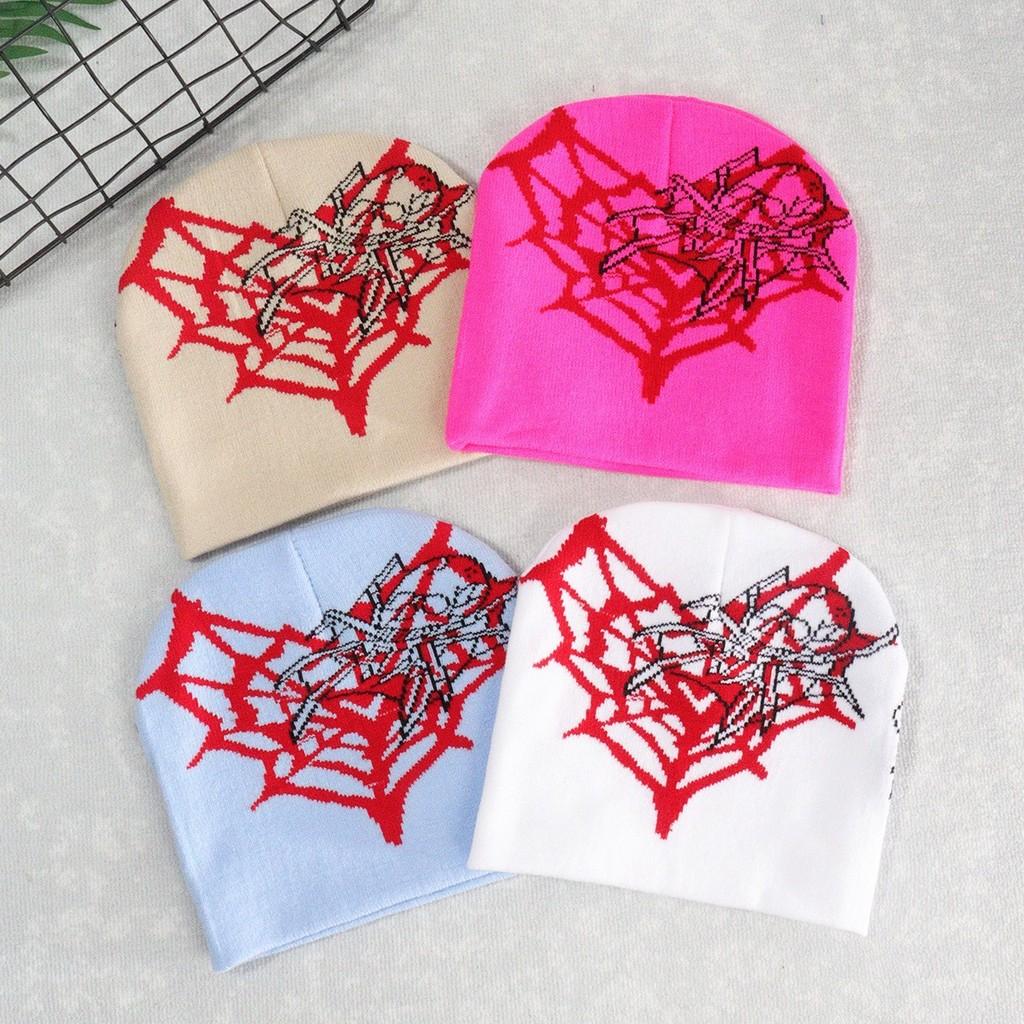 Heart Shape Spider Web Pattern Knitted Cap Winter Warm Fashionable Gift Casual