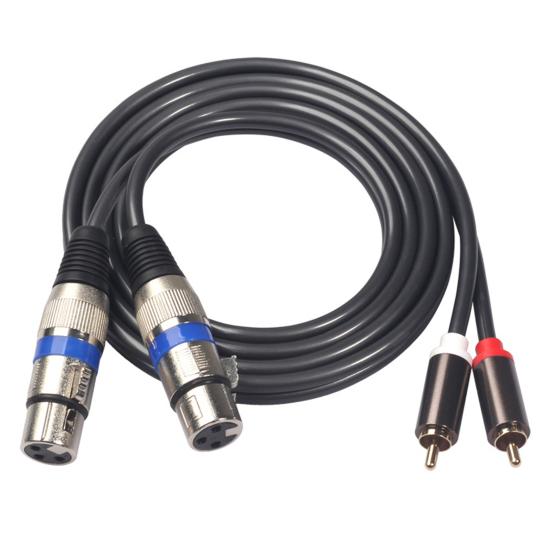 Professional 1.5m Dual RCA Male To Dual XLR Female Audio Signal Patch Cable Adapter for Microphone Mixer Headphone Amplifier