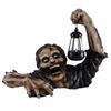 Zombie Lantern Halloween Resin Craft with Lights - Spooky Courtyard Decoration