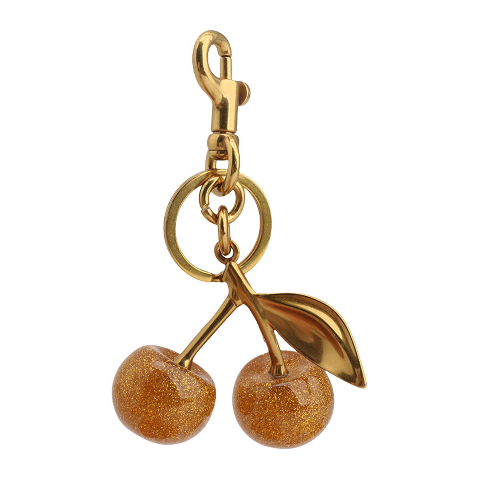 

Cherrys Keychain Pendant Lovely Sturdy Alloy Charm for Bags and Car Fashionable Accessory for Trendsetters Outfits жёлтый