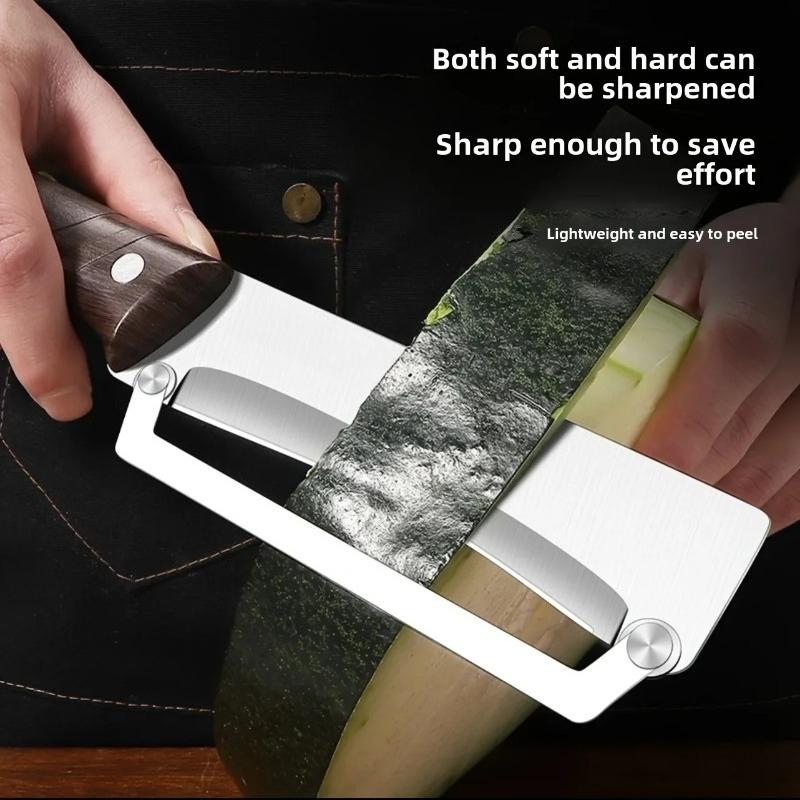 Multifunctional Stainless Steel Peeler With Wooden Handle For Peeling and Slicing Fruits Vegetables Durable and Smooth Operation
