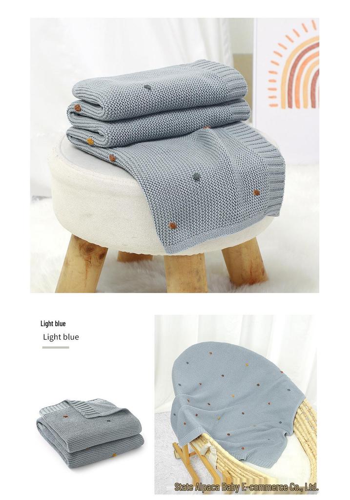 Hot-Selling Cotton Crochet Baby Swaddle & Stroller Blanket for Spring/Summer