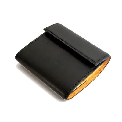 Carteira compacta fácil de usar NotS Mini carteira de couro genuíno Normal [UNDERCOOLED] Tri-Fold masculino (Preto, (Destro))