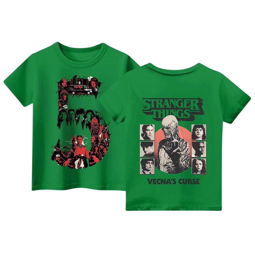 Children's Short Sleeve Tops Casual Print T Shirt Round Neck Pullover Blouse