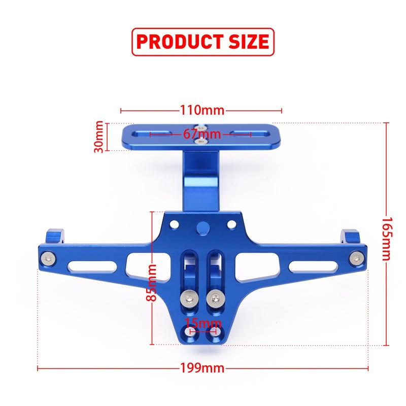Motorcycle Adjustable CNC License Number Plate Holder Bracket + LED Light for Honda Kawasaki Yamaha KTM Suzuki Ducati