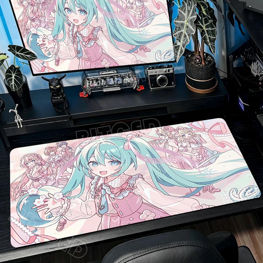 Cute Hatsune Miku Anime Mouse Pad Gaming Big Desk Mat Office Computer Keyboard Mousepad Non-slip Rubber for Laptop & Gaming Use