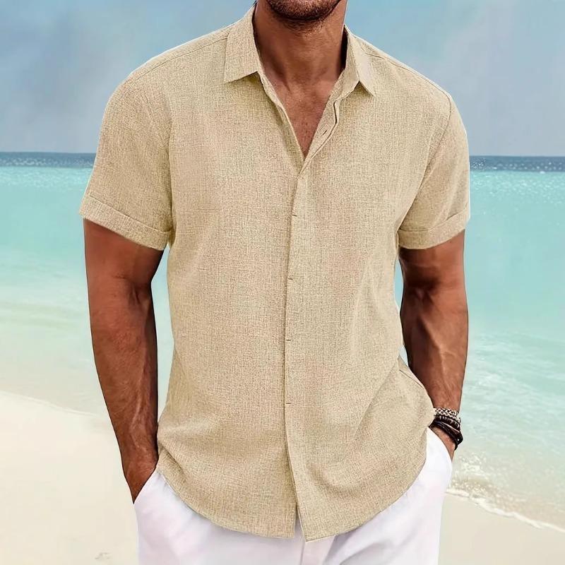 Summer Lapel Button Button New Men's Pocket-less Printed Polo Shirt
