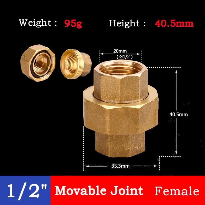 10pcs Brass Pipe Fitting Female Male Movable Joint/Plug/Cap Blocking/Reducing Bushing PipeJoint Adapter 1/2" Thread