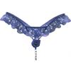 Sexy kvinner Blonderundertøy Dameundertøy Skrittløse truser Perler Perler G-strenger for kvinner Thongs Åpent skritt Sextruse Blomstert gjennomsiktig truser
