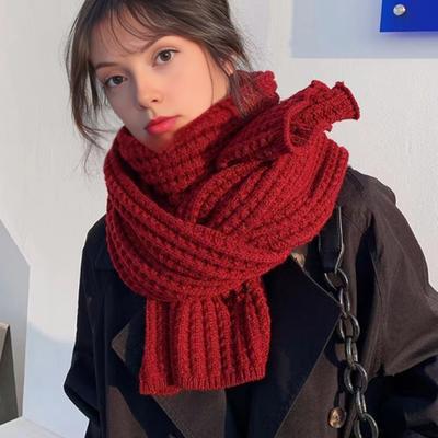Fular de Iarnă pentru Cuplu, Cald, Gros, Tricotat, Lung, Culoare Solidă, Moale, Larg, Șal, Exterior, Interior, Vreme Rece, Încălzitor pentru Gât