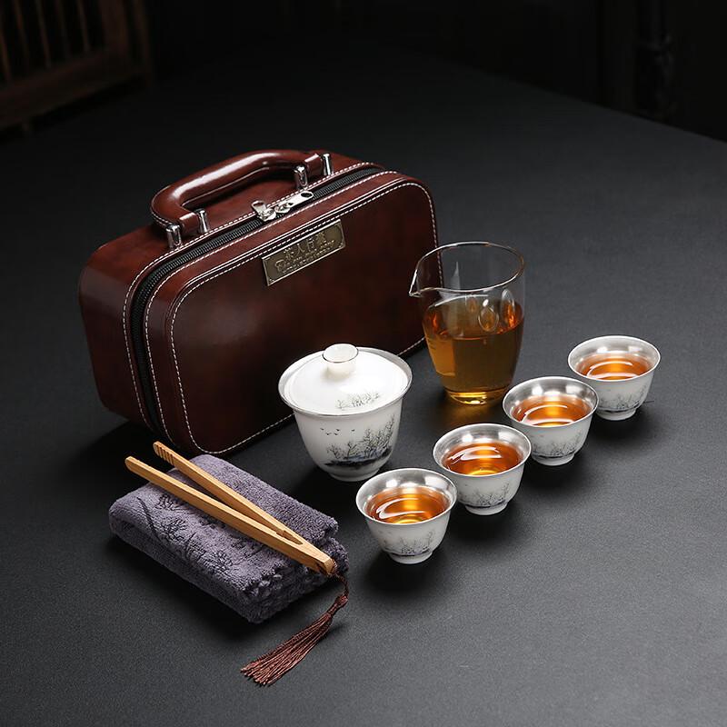 Chaxun Outdoor Portable Mutton-fat Jade Porcelain Tea Set