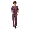 Halloween Men's Retro 70 Disco Hip Hop Suit Hippie Elvis Printed Shirt Set