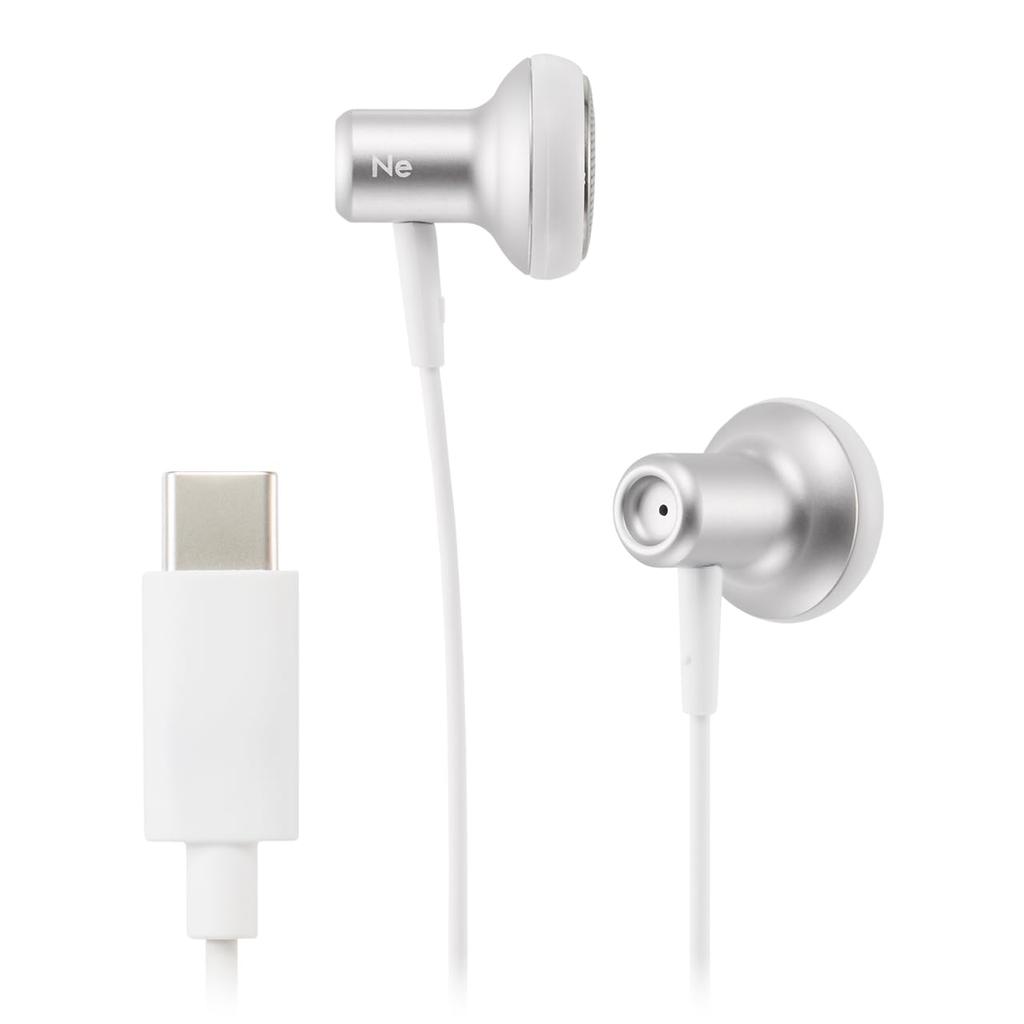 Radius HP-NEL22C USB-C Type-C In-Ear Headphones with Remote Control and Microphone, Hands-Free, HP-NEL22CS (Silver)