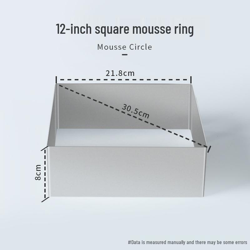 Round Square Heart-Shaped Mousse & Tower Ring, 4-10 Inch, Stainless Steel Baking Mold.