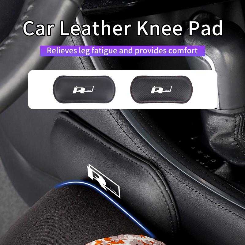abcd1 Car Knee Leg Protective Pad Foot Armrest Cushion Accessories For VW R LINE Golf 4 6 7 GTI Tiguan Passat B7 CC Jetta MK5 MK6 Polo