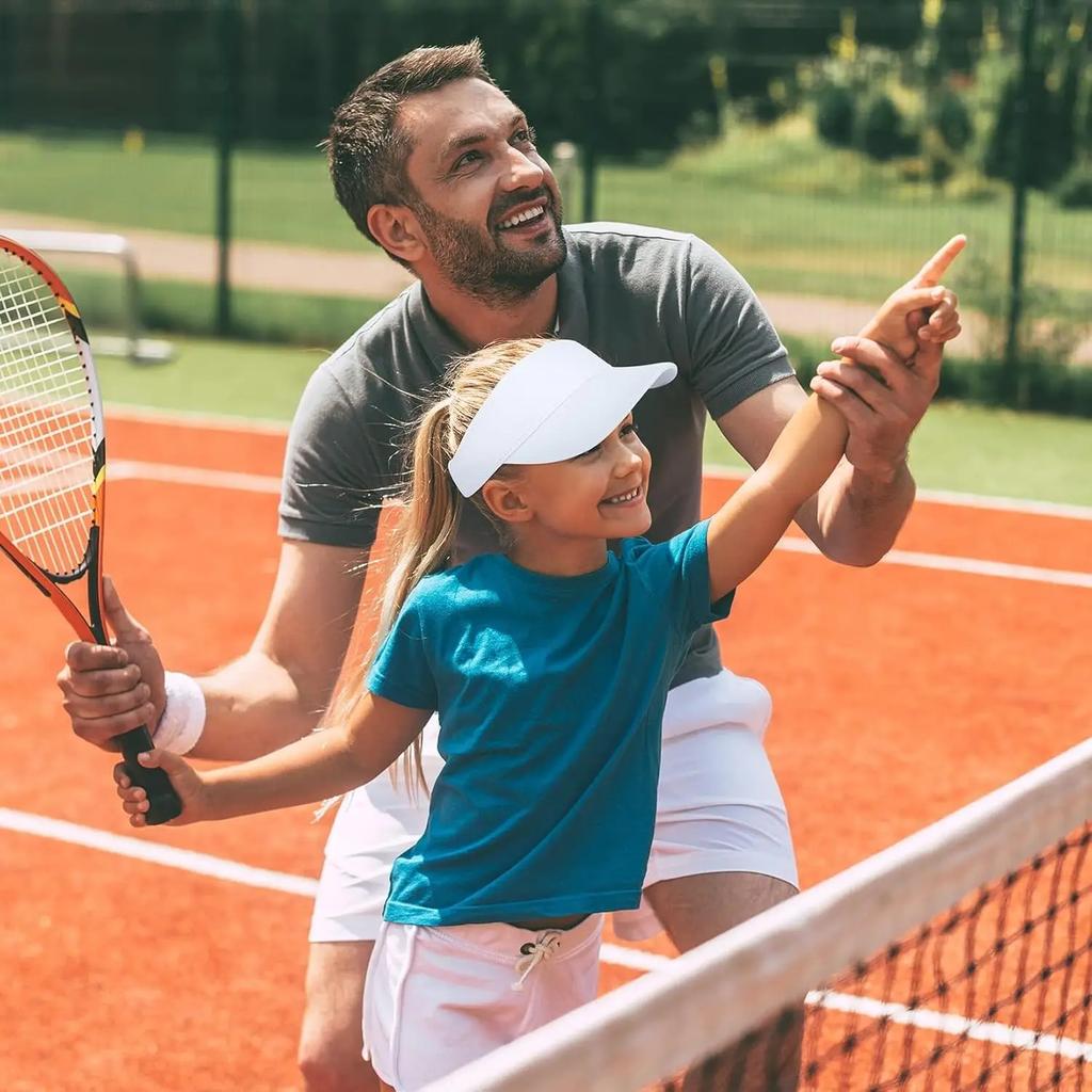 2pz/1pz Stella del Secolo UPF 50+ Visiera Solare per Bambini Regolabile per Ragazze con Coda di Cavallo Alta Cappello da Tennis Sportivo per Ragazzi Visiera da Corsa Golf