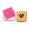 Retro Round Sandwich Cookie Mold Set Heart & Dot Edge Biscuit Cutters For Jam, Chocolate & Cheese Cookies Valentine'S Day