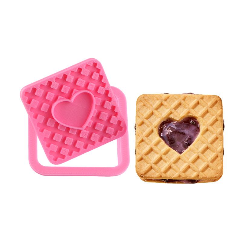 Retro Round Sandwich Cookie Mold Set Heart & Dot Edge Biscuit Cutters For Jam, Chocolate & Cheese Cookies Valentine'S Day