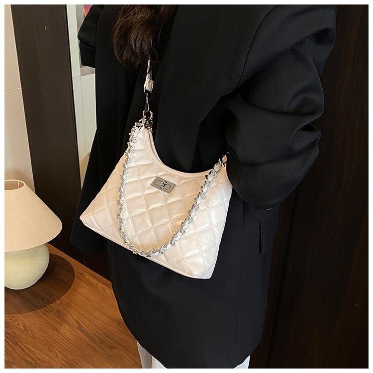 Rhombus Chain Bag Women's Summer New Niche Messenger Bag High-end Shoulder Dumpling Bag