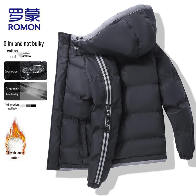 ROMON Men's Hooded Puffer Jacket