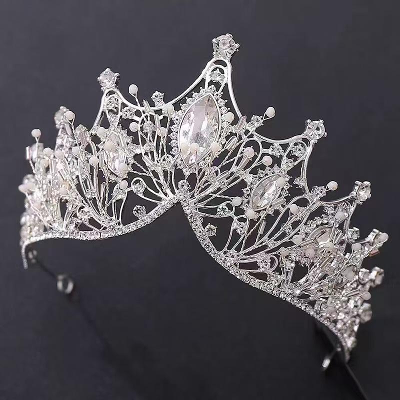 Sparkling Crystal Princess Crown: Beaded Headdress for Kids' Birthday, Party, or Wedding