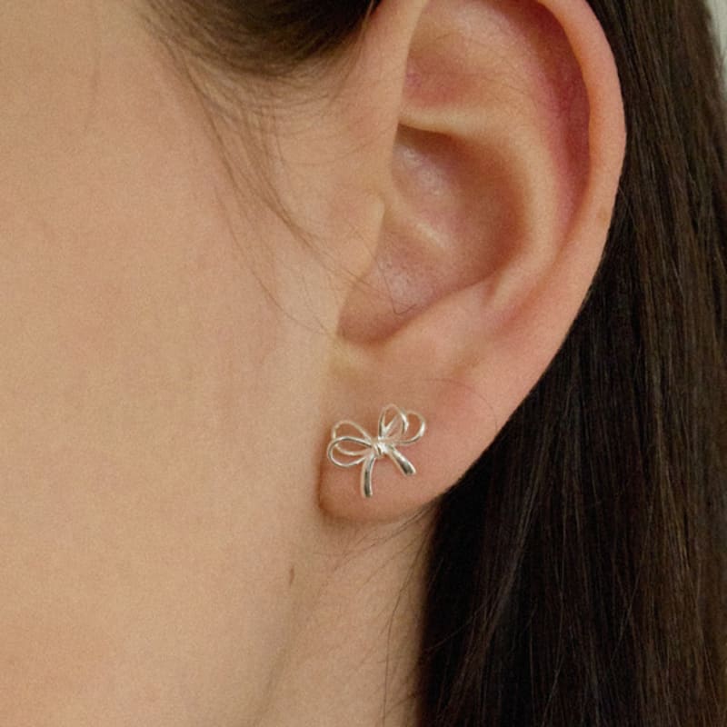 ADAUL Cubic ribbon earring - silver