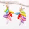 Statement Drop Earrings with Round Bead Look Top, Colorful Lightweight Jewelry for Vacation Styling and Party Looks
