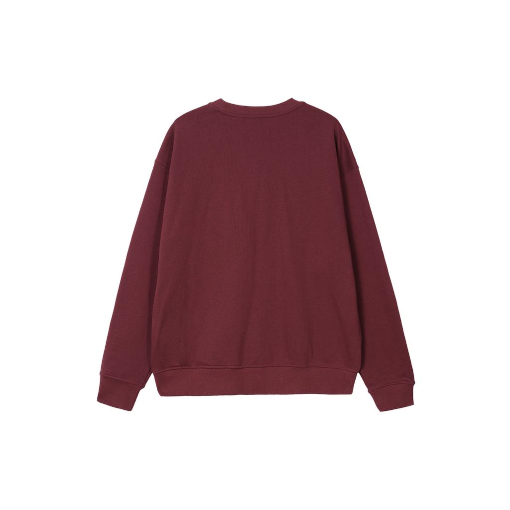 Jordan Solid Crew Neck Pullover With Brand Logo Men Sweatshirt Cherrywood-Red FB3910-680