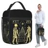 Egyptian God Ra And Seth Insulated Lunch Bag for Women Office Cooler Thermal Food Box Tote Portable Lunch Boxes Container