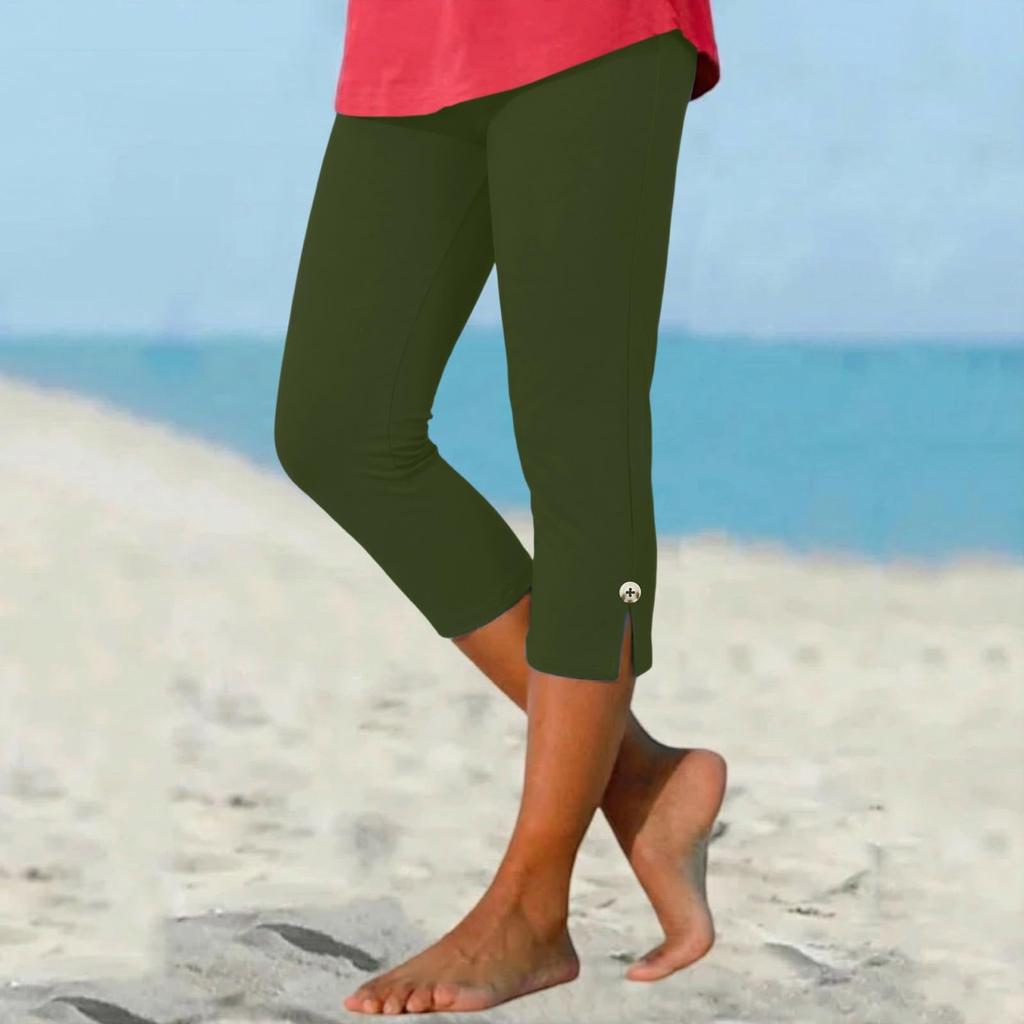 Modische farbige High-Waist-Sport-Yoga-Freizeit-Cropped-Hose für Damen