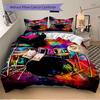 3pcs Colorful Drum Set Print Comforter Set with One Quilt Cover and Two Pillowcases (No Core) - Festival Gift for Home Decor, Anime Cartoon Design, Po