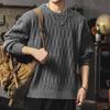 Men's Heavyweight Winter Cable Knit Pullover Sweater - Thick, Warm, Versatile Round Neck Knitwear