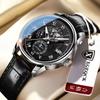 Brand Men's Luminous Calendar Leather Watch - Sleek, High-End, Non-Mechanical Wristwatch