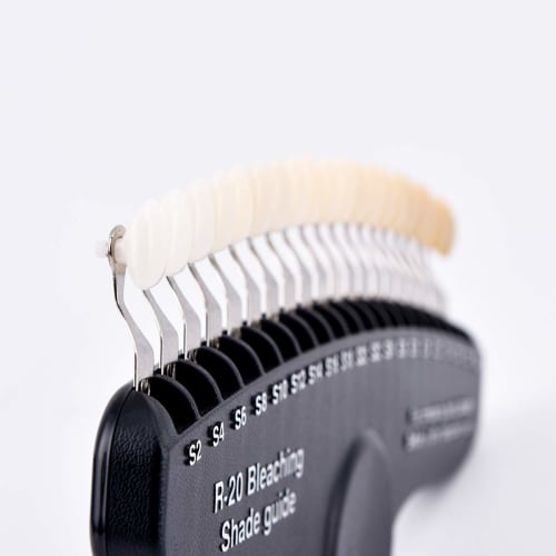 TopSeller Tooth Shade Guide, Color Swatch for Whitening, 3D Dental Arch Model, 20 Colors, 20 Levels, Storage Case Included