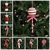 Cartoon Christmas Walking Stick Candy Festival with Bell Lollipop Xmas Decor Handmade Exquisite Candy Cane Hanging Decorations