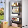 Wall Mounted Refrigerator Magnetic Shelf Folding Large Capacity Seasoning Storage Organizer Space Saving Spice Storage Rack