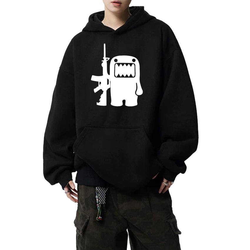 2025 New in Funny Domo Kun AK47 Printed Hoodies Men women harajuku vintage Sweatshirt Unisex Casual Fleece Long sleeve pullovers