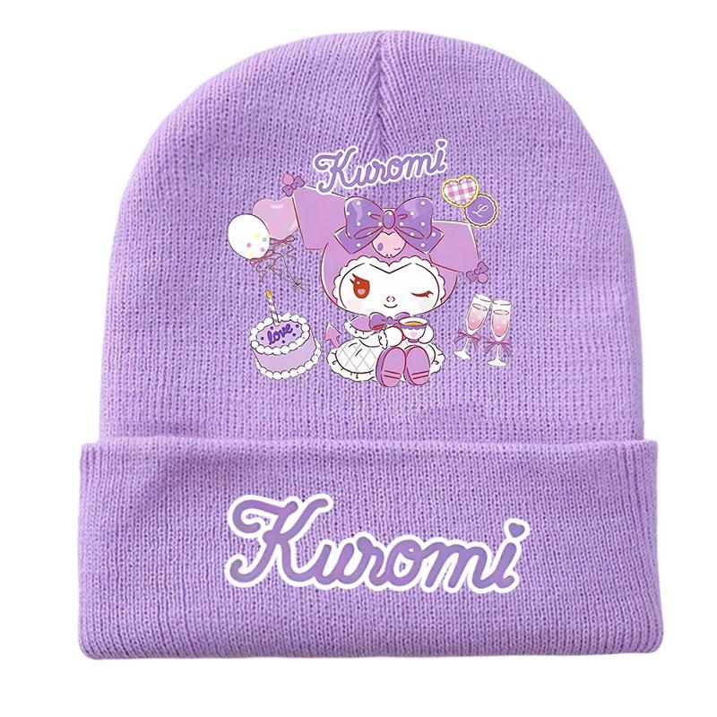 Kuromi Series Unisex Warm Knit Hat for Teens