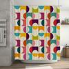Colorful Geometric Shower Curtain Modern Bath Decor for Home Size Customizable