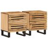 Nightstands 2 Pcs. 40x34x46 cm Rough Mango Wood