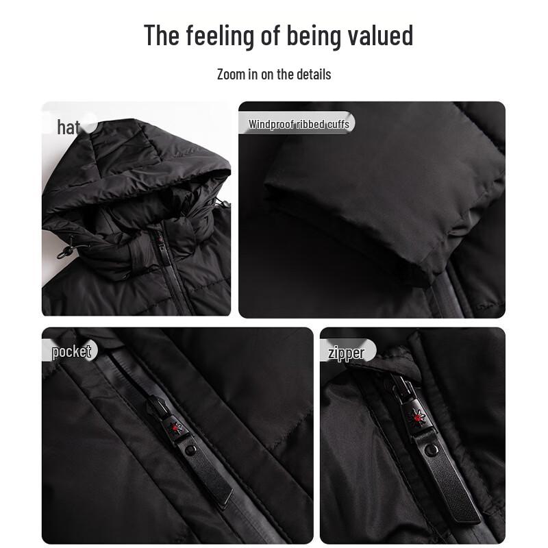 Cappotto imbottito con cappuccio di media lunghezza da donna Trojeman