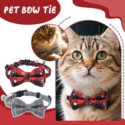 Pet Collar Bow English Collar Cat Strap, Cat Head Safety Socket Cat Dog Collar With Bow And Bell For Dogs, Cats And Rabbits