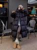 Nueva Parka de Invierno Negra Retro Chaqueta Mujer Oversize Grueso Abrigo de Algodón Chic Coreano Holgado con Capucha Casual Largo Abrigo