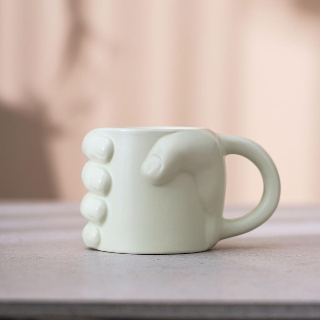 Ceramic Coffee Cup Large Capacity Macaron Color Mug Irregular Latte Cup