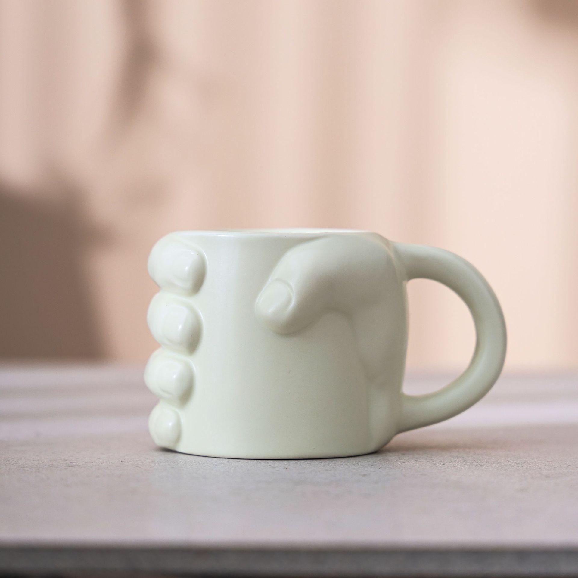 Креативная керамическая кофейная чашка Персонализированная кружка большой емкости Американская чашка для латте с цветами 290ml-420ml