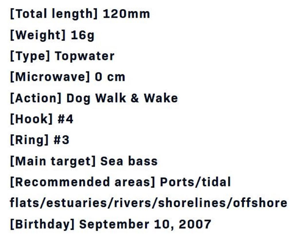 Ima Popkey 120 Pencil Floating Lure 204 (1807)